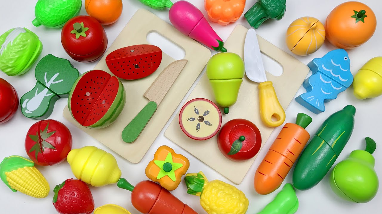 Satisfying Video | Cutting Banana Pear, Fruits and Vegetables | Wooden & Plastic ASMR Squishy