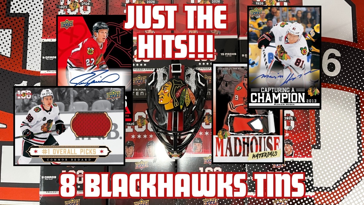 HITS ONLY!!! Half Case (8 Tins) Blackhawks Centennial Speed Rip! #upperdeck #hockey