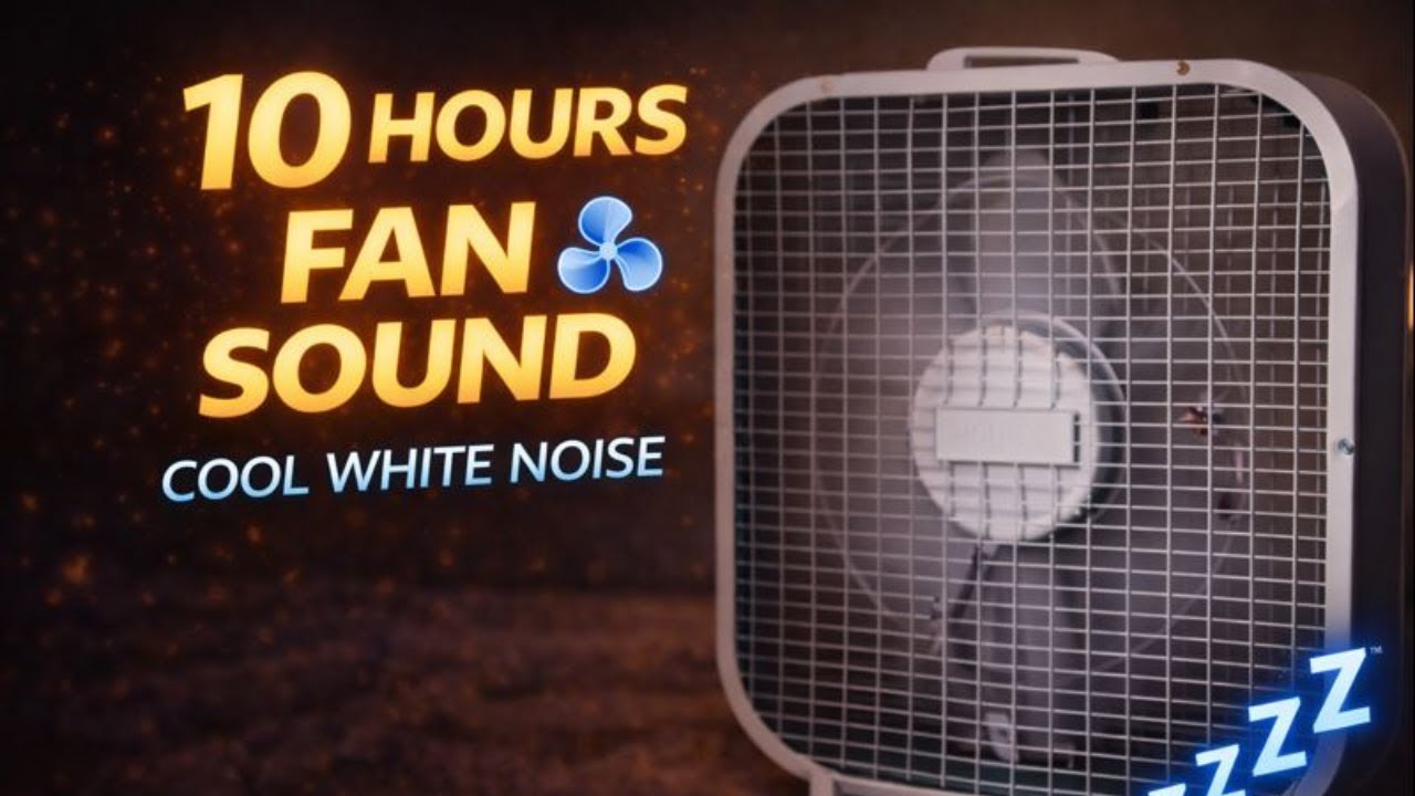 10 Hours Box Fan Sound 🌙 Cool White Noise for Sleep (No Ads / No Interruptions)