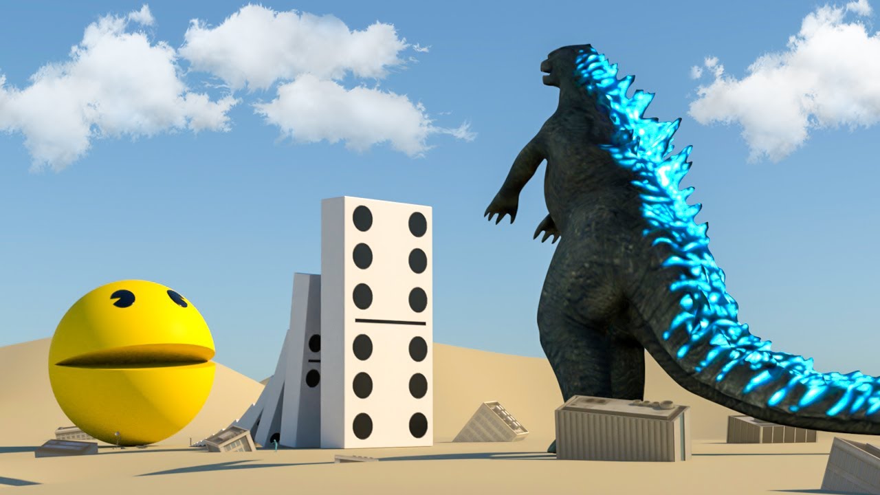 Pacman vs Godzilla  - Domino effect