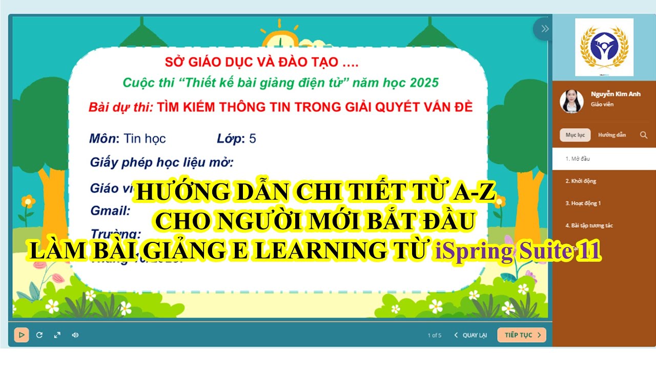 Hướng dẫn làm bài giảng Elearning dự thi bằng iSpring Suite11 chi tiết từ A-Z cho người mới bắt đầu.