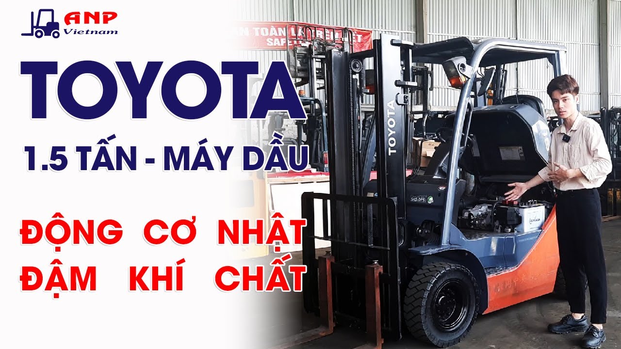 Xe nâng Toyota cũ, 1.5 tấn máy dầu. Động cơ Nhật, đậm khí chất, nguyên zin đẹp không tỳ vết