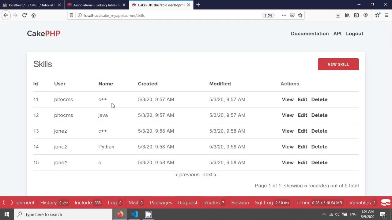 CakePHP 4 belongsTo | отношение 
