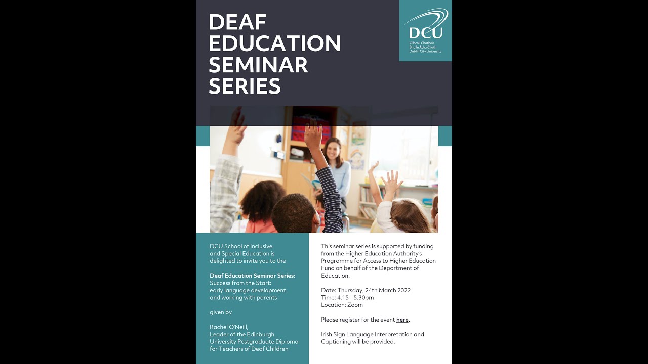 DCU Deaf Education Seminar Series: Rachel O'Neill 