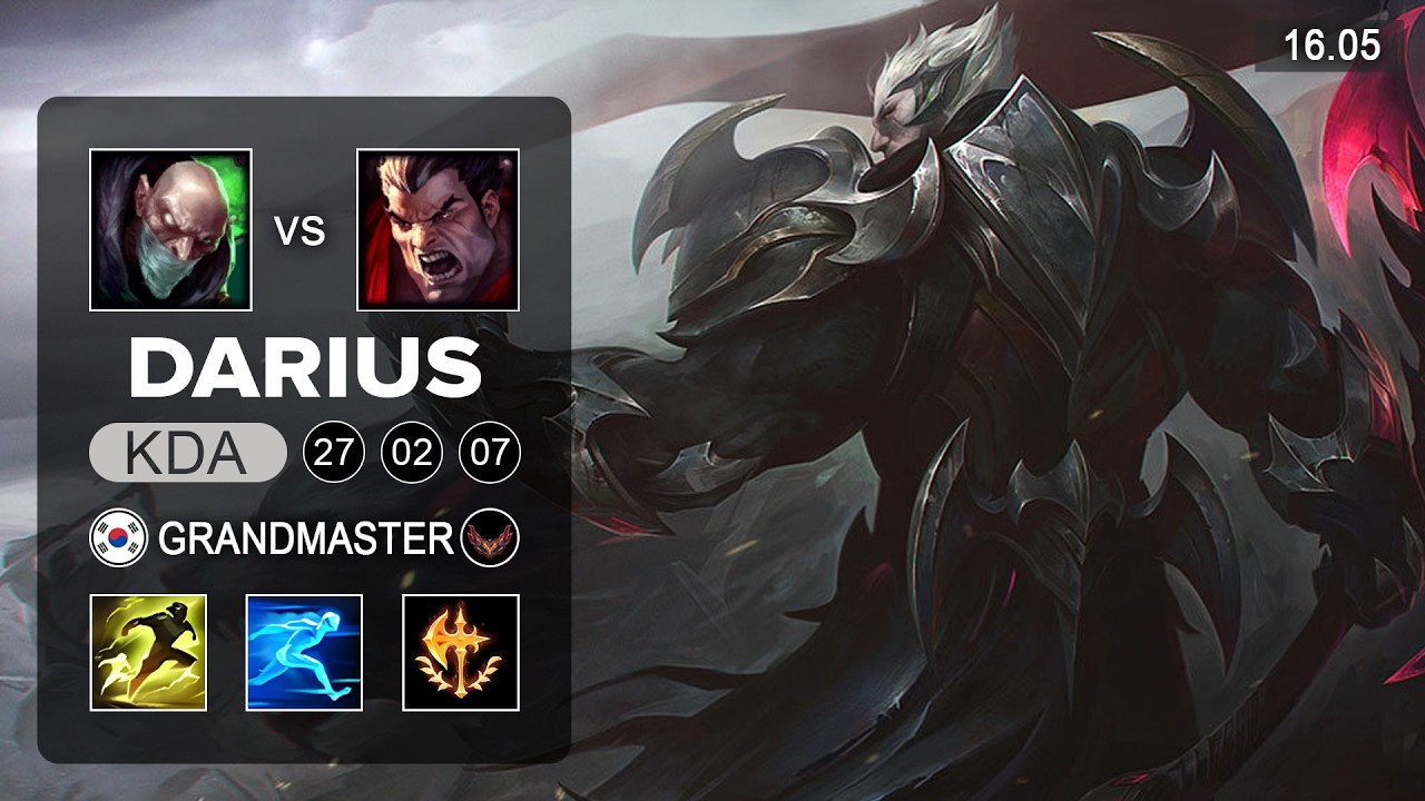 Darius vs Singed Top - KR Grandmaster - Patch 16.05 Season 16