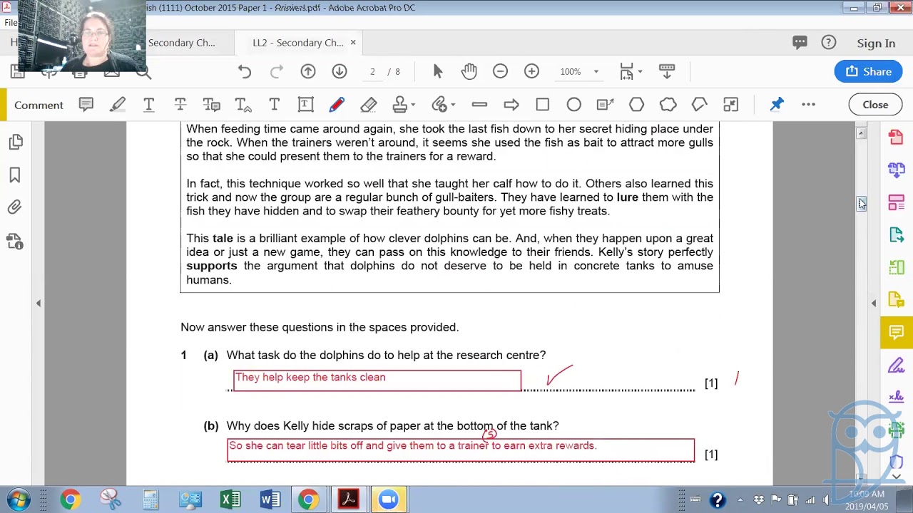 Live Lesson: Checkpoint 2 English Language - English (1111) October 2015 Paper 1 - Q1-6