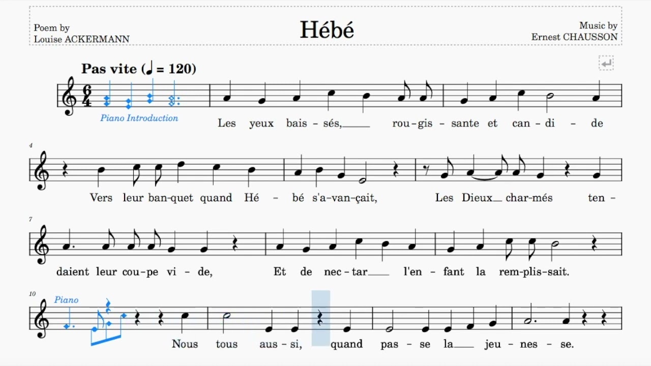 Hébé (Chausson) | ABRSM Grade 5 | List B | 120 bpm | Sing-Along