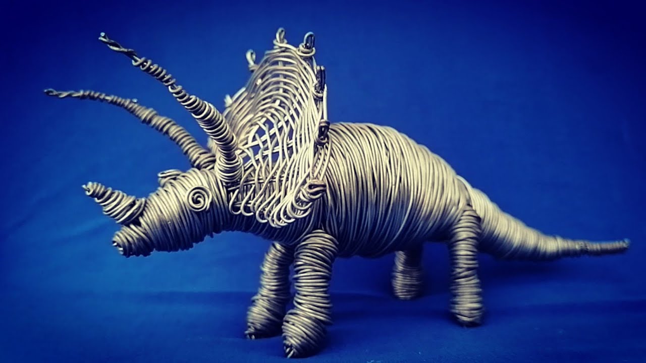 طريقة صنع داينصور بالأسلاك How to make a dinosaur with wire