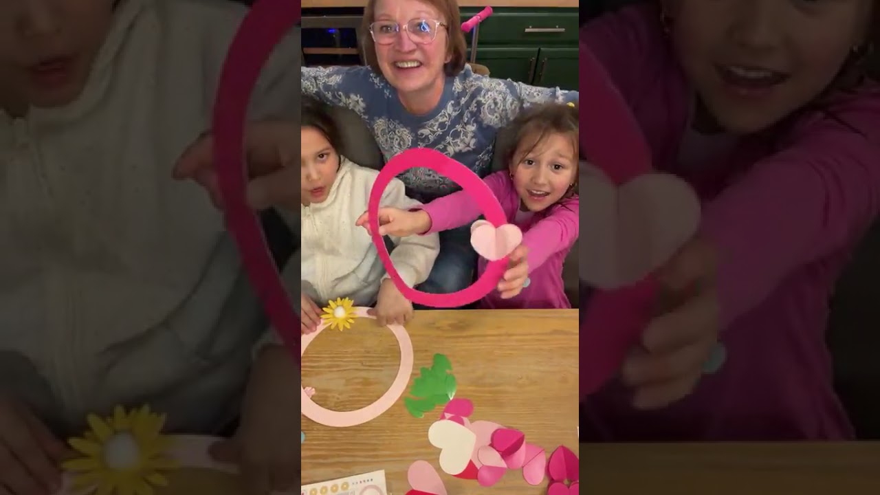 Making a Valentines Wreath and Ornament with my  grandchildren