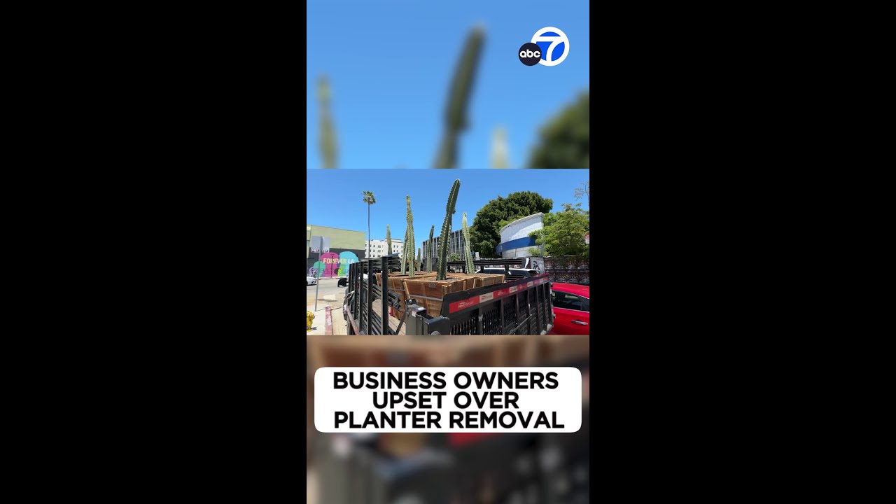 Crews in Hollywood remove planters used to deter homeless encampments