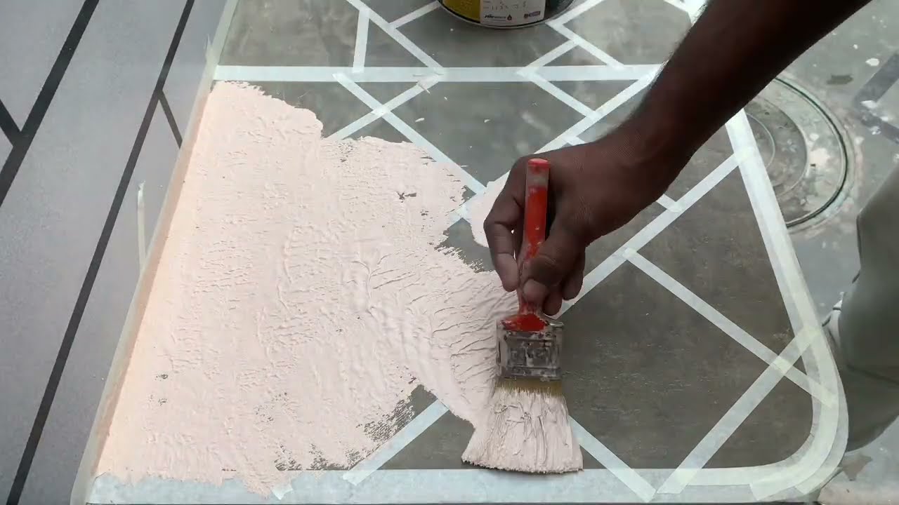 Floor tile Texture Painting design Masking tape design ideas 