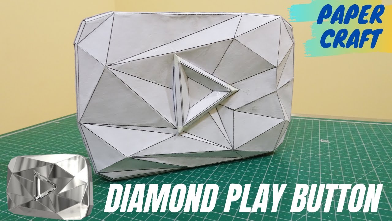 How to make Diamond Play Button from paper | YouTube | Paper craft