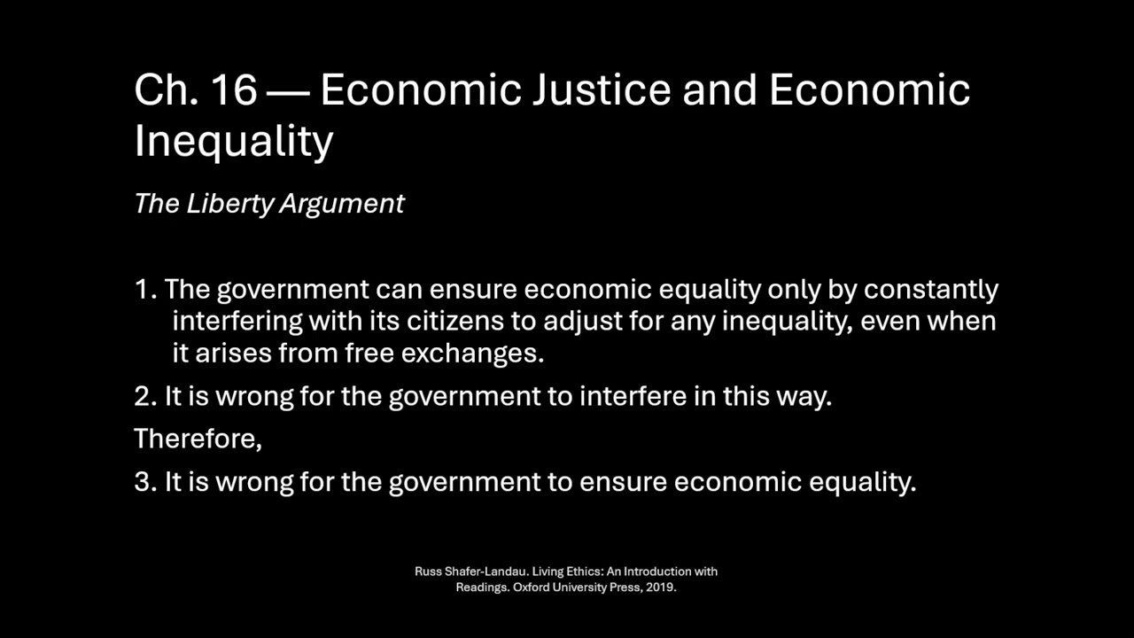 Intro to Ethics - Ch 16 - Economic Justice and Economic Inequality