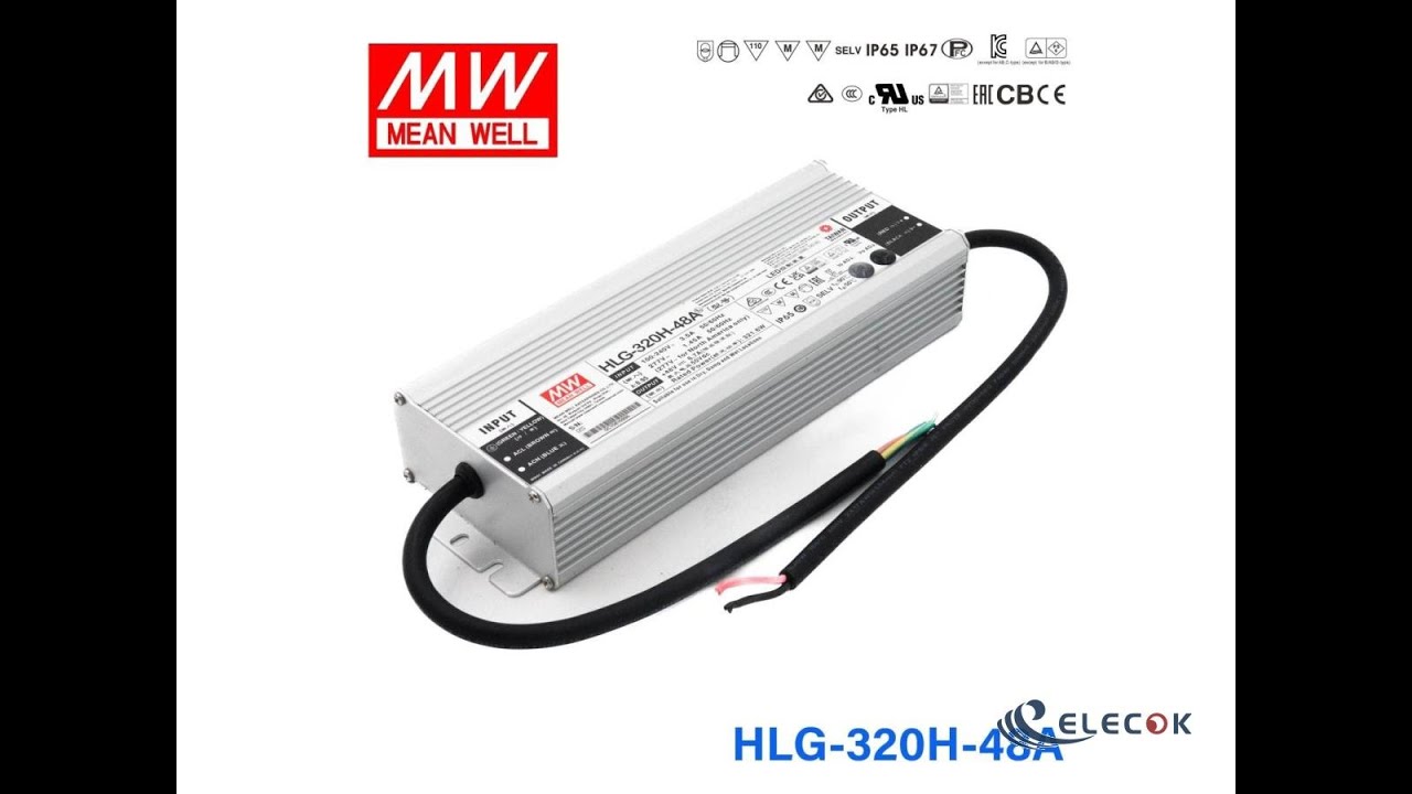 Mean Well HLG-320H-48A Supply 320W 48V - Adjustable