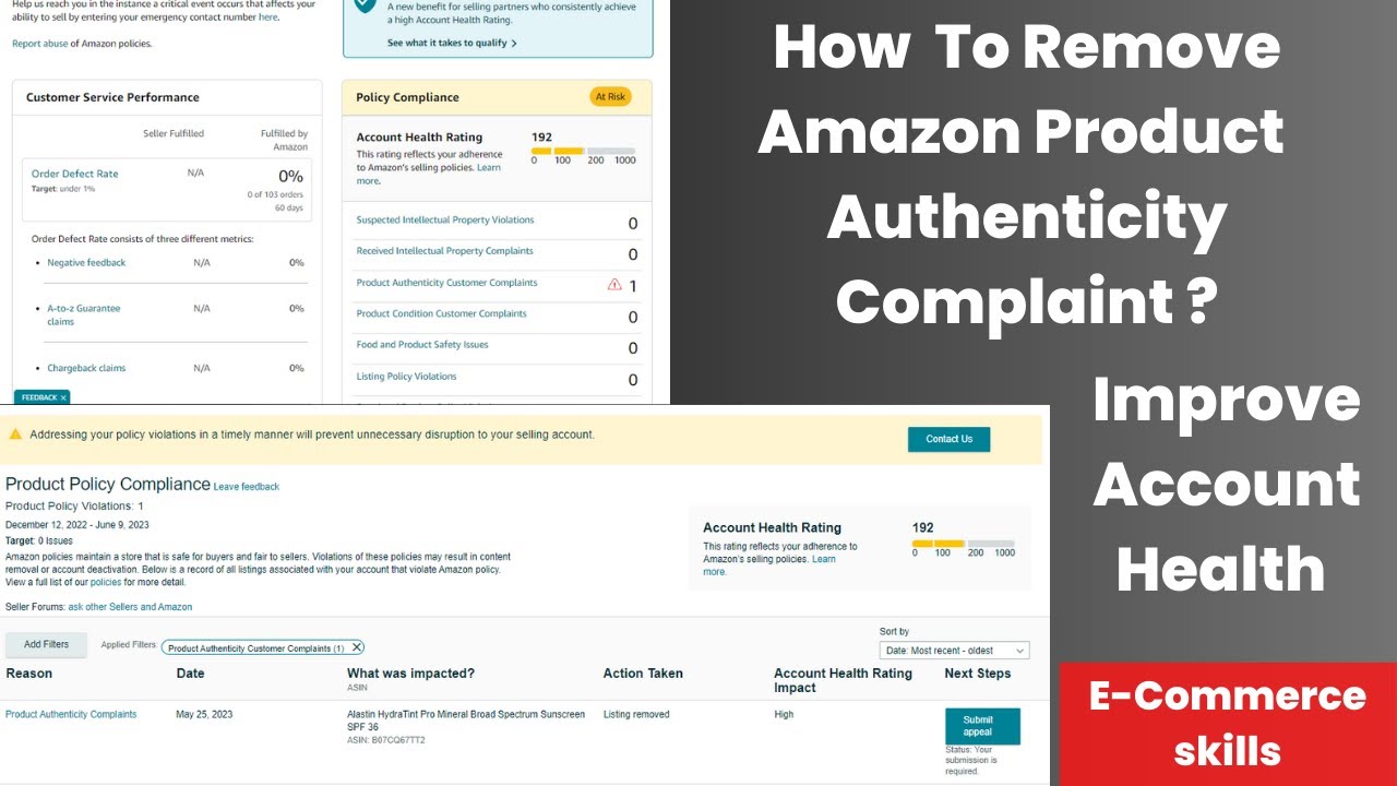 Как удалить жалобу на подлинность товара Amazon | Как улучшить состояние аккаунта продавца Amazon?