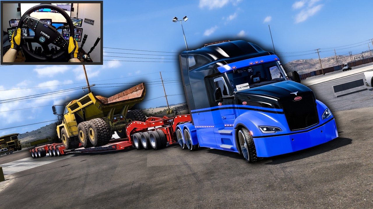 One Truck Pete 579, One Mission – Special Transport of a GIANT Dump Truck Across California - ATS