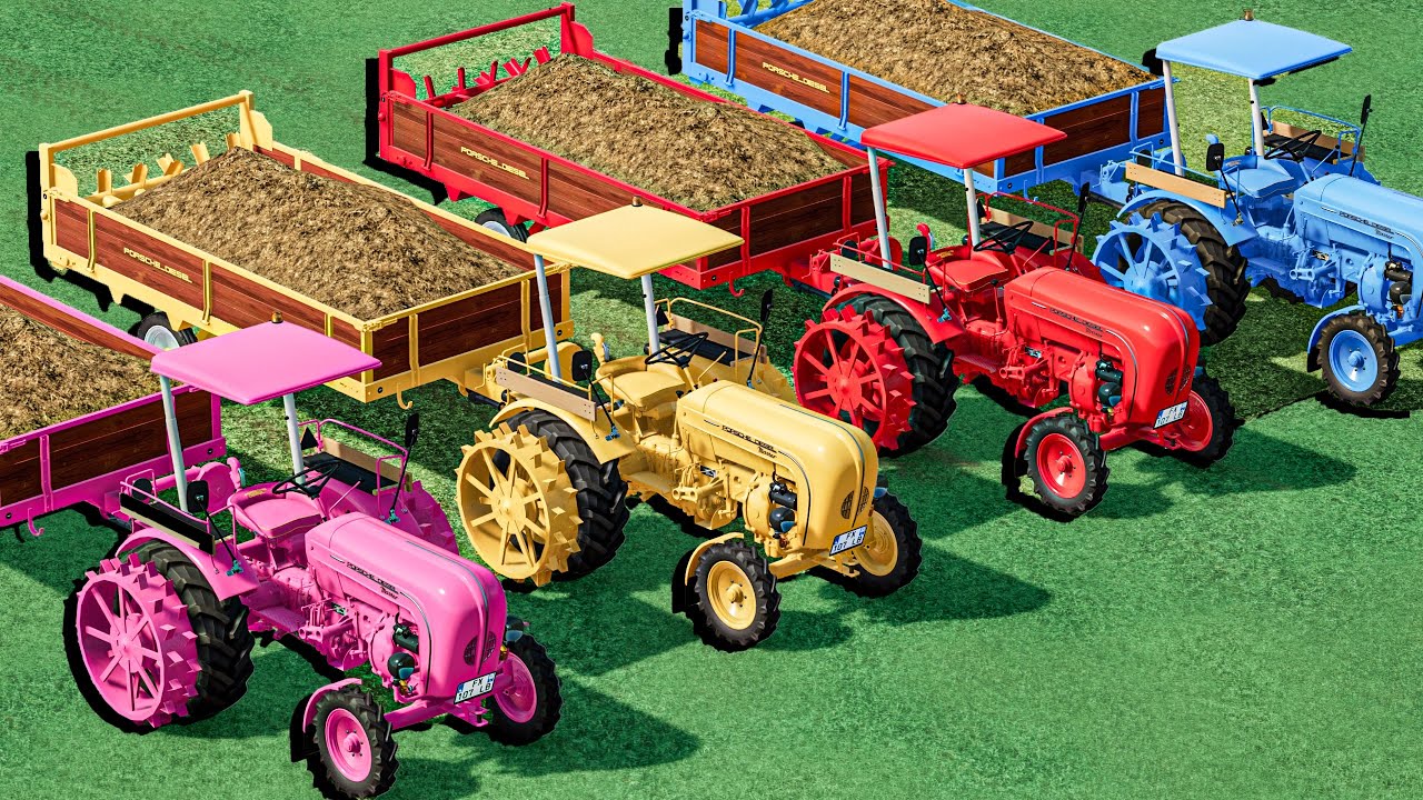Mini Tractor with Colors - MANURE WORK with IRON WHEELS Tractors - Farming Simulator 22