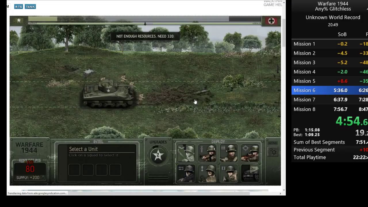 (8:12) Warfare 1944 any% Glitchless speedrun