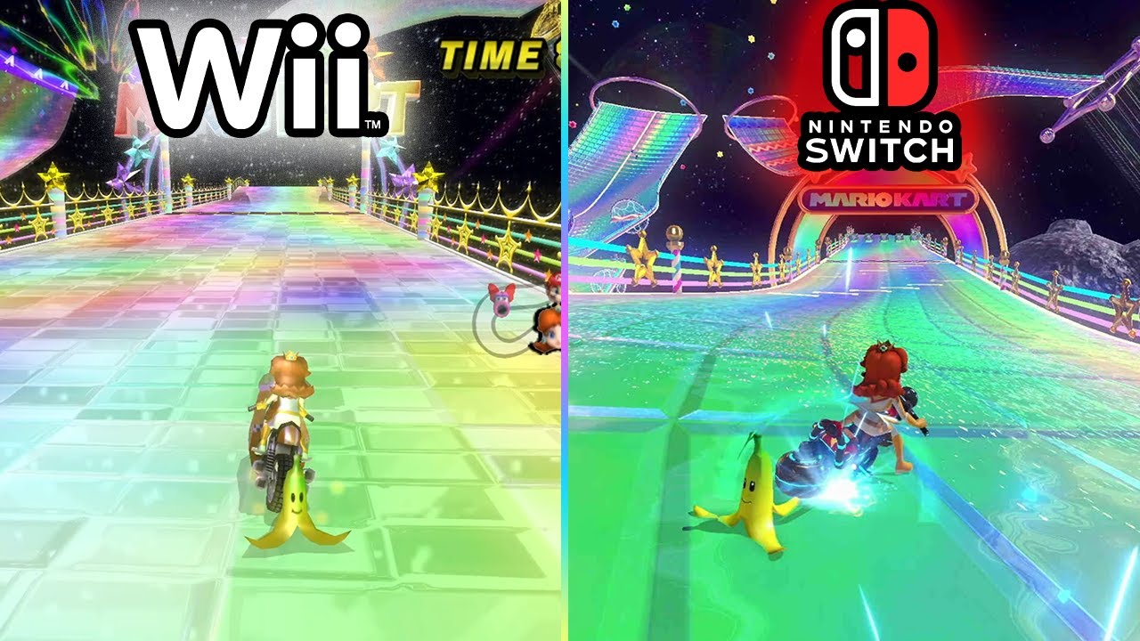 Wii Rainbow Road - Mario Kart Wii vs. Mario Kart 8 Deluxe (Nintendo Switch)