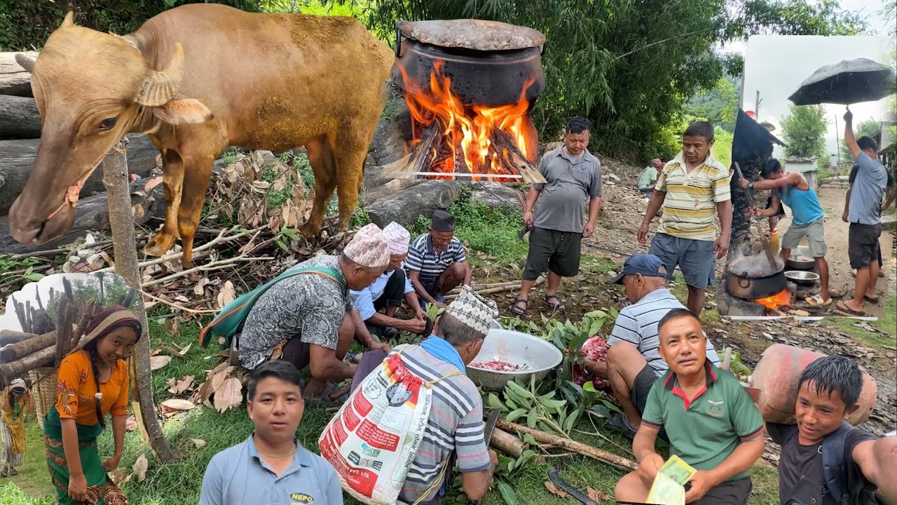 साऊन सक्रान्ति को लागी रांगो काट्दा पानि परेरा हरि बिजोक#villagevlog min Joi #food