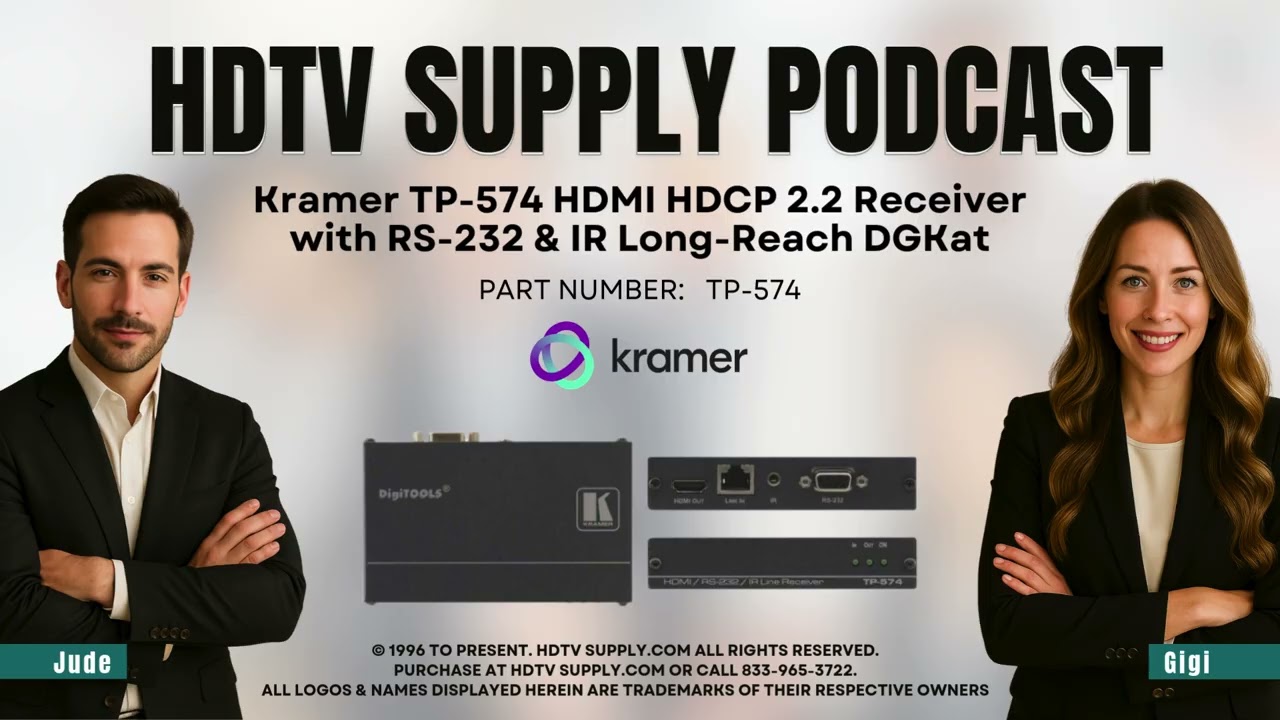 Kramer TP-574 HDMI HDCP 2.2 Receiver with RS-232 & IR Long-Reach DGKat