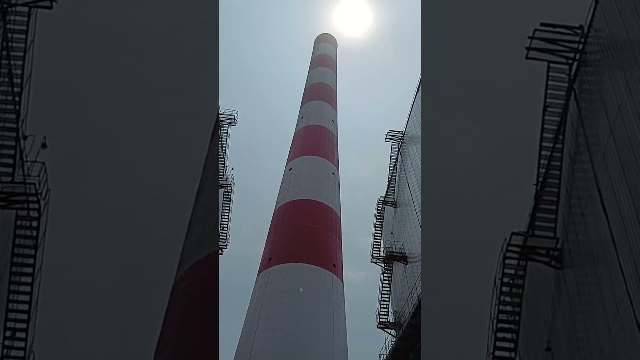 Adani Thermal power plant inside view jharkhand. Chimney, ESP, Absorber tank