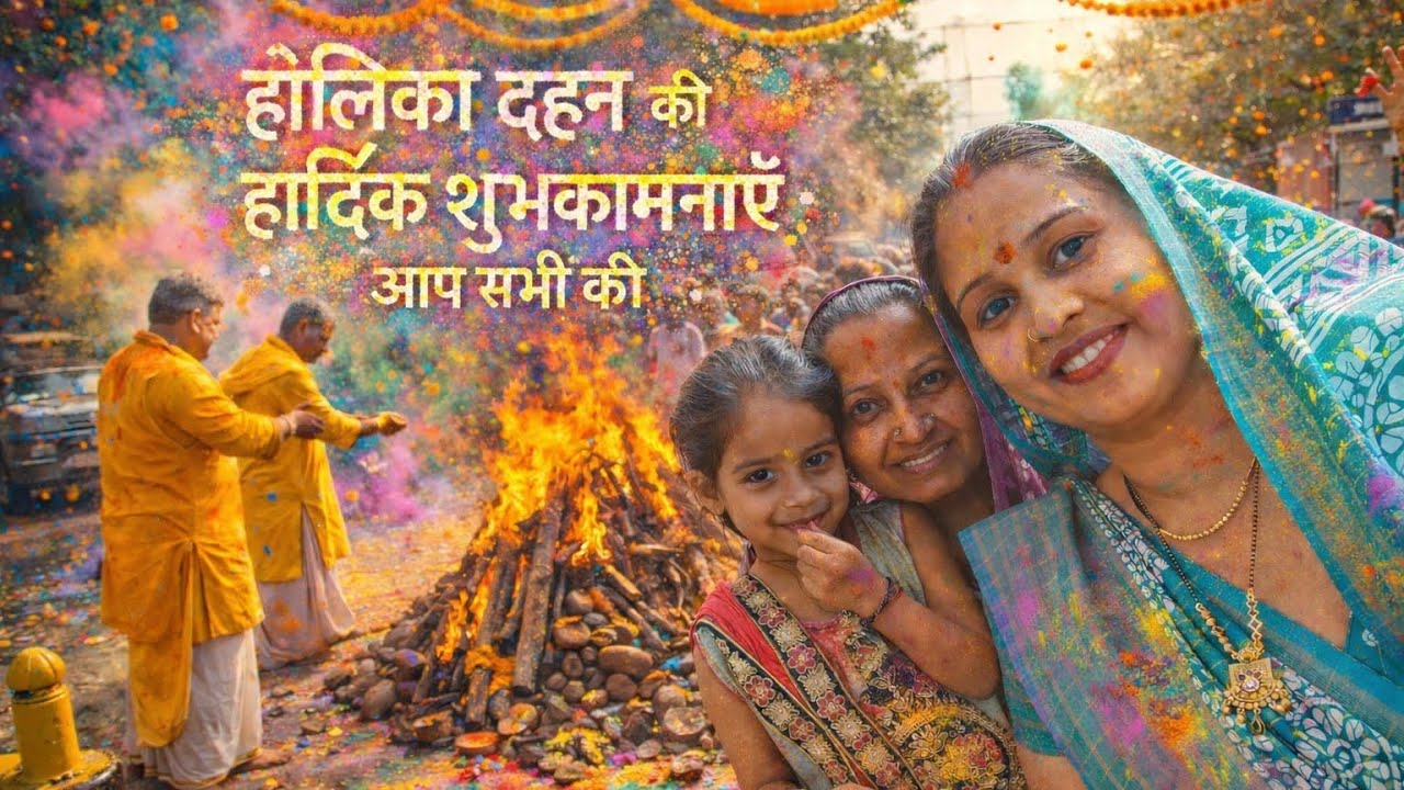 🔥🌸होलिका दहन की हार्दिक शुभकामनाएँ  बुराई पर अच्छाई की जीत ❤️💙💛🩷💜💚(Yukti Sharma Family Vlog)🥰👍🙏💐🥰👍🙏🎉