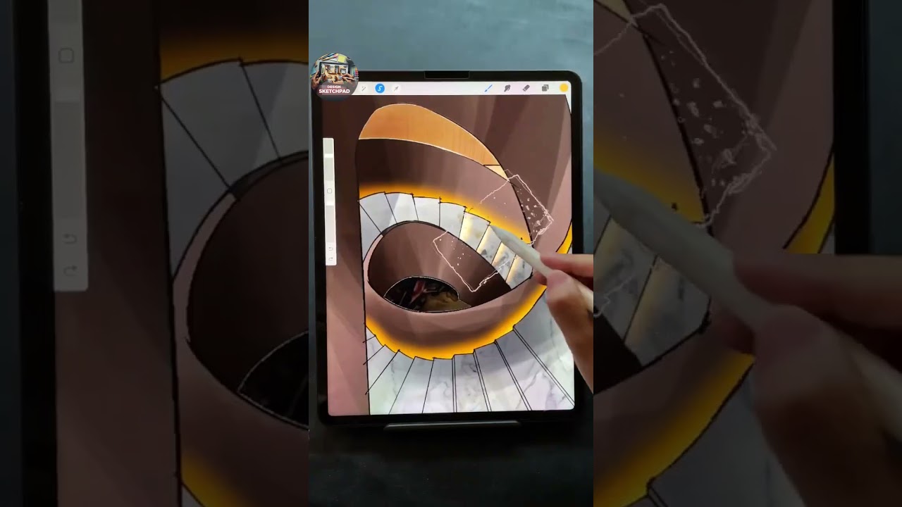 Modern Staircase Design | Procreate + iPad Architecture ✨