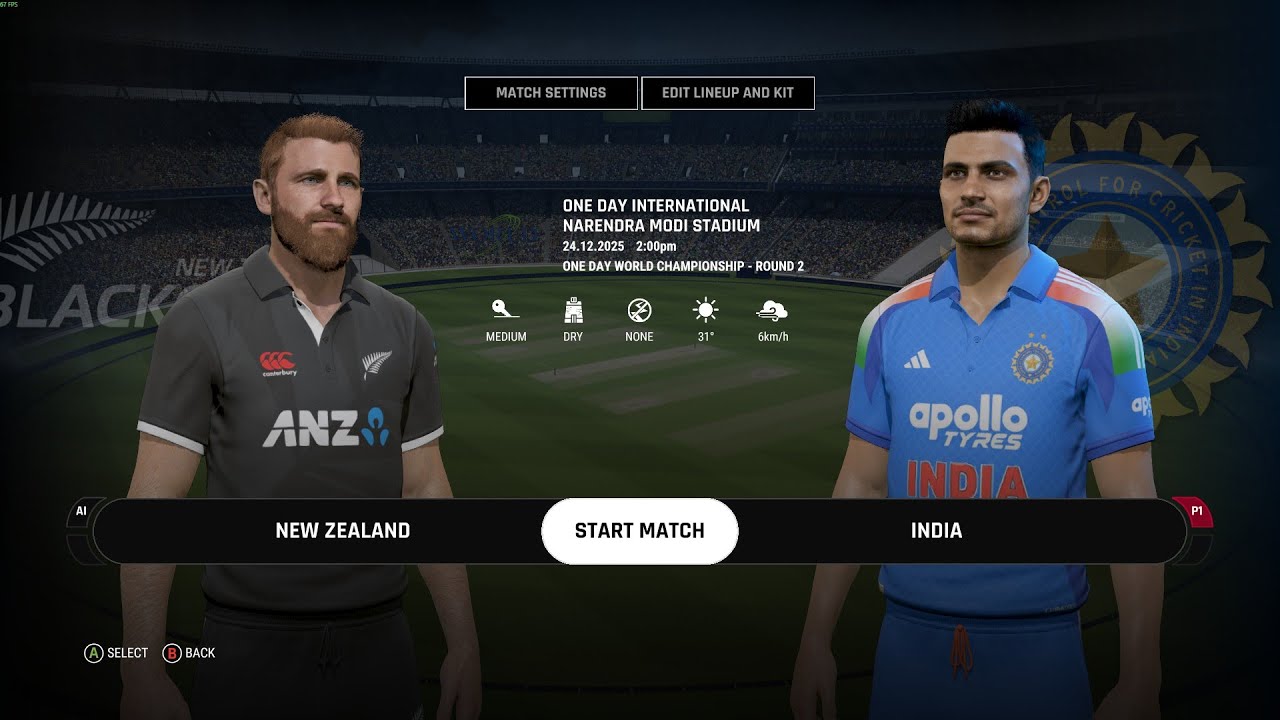 INDIA vs NEW ZEALAND | ODI World Cup | Cricket 24 - Noob Player