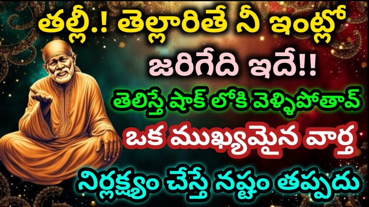 తల్లీ రేపు జరగబోయేది ఇదే నిర్లక్ష్యం చేస్తే చాలనాస్తపోతావ్ విను బిడ్డా|saibaba motivational advice 