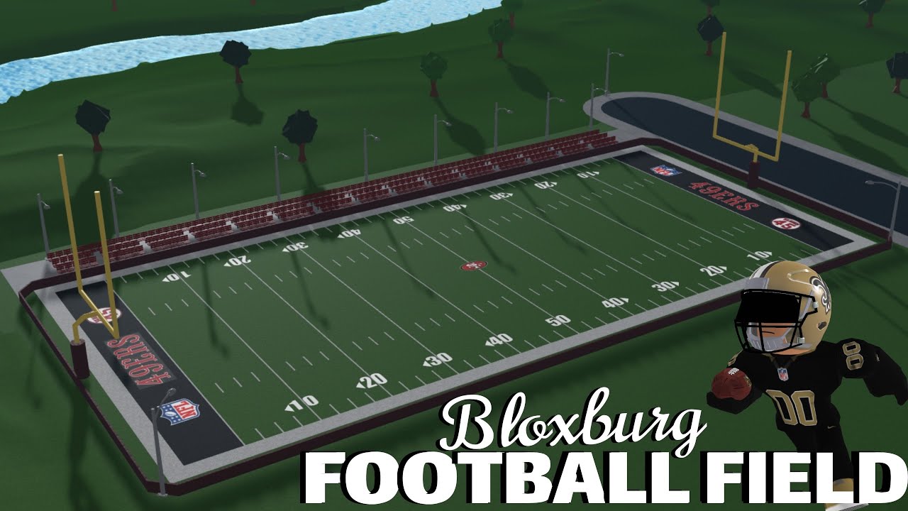 Building a FOOTBALL FIELD in BLOXBURG | Roblox Bloxburg Speedbuild