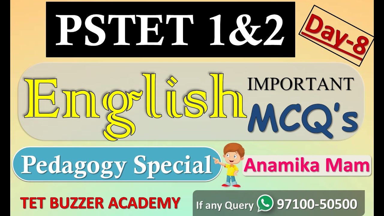 English Pedagogy (Day-8)|| PSTET-1&2|| Online Paid Coaching|| Anamika Mam|| {97100-50500}