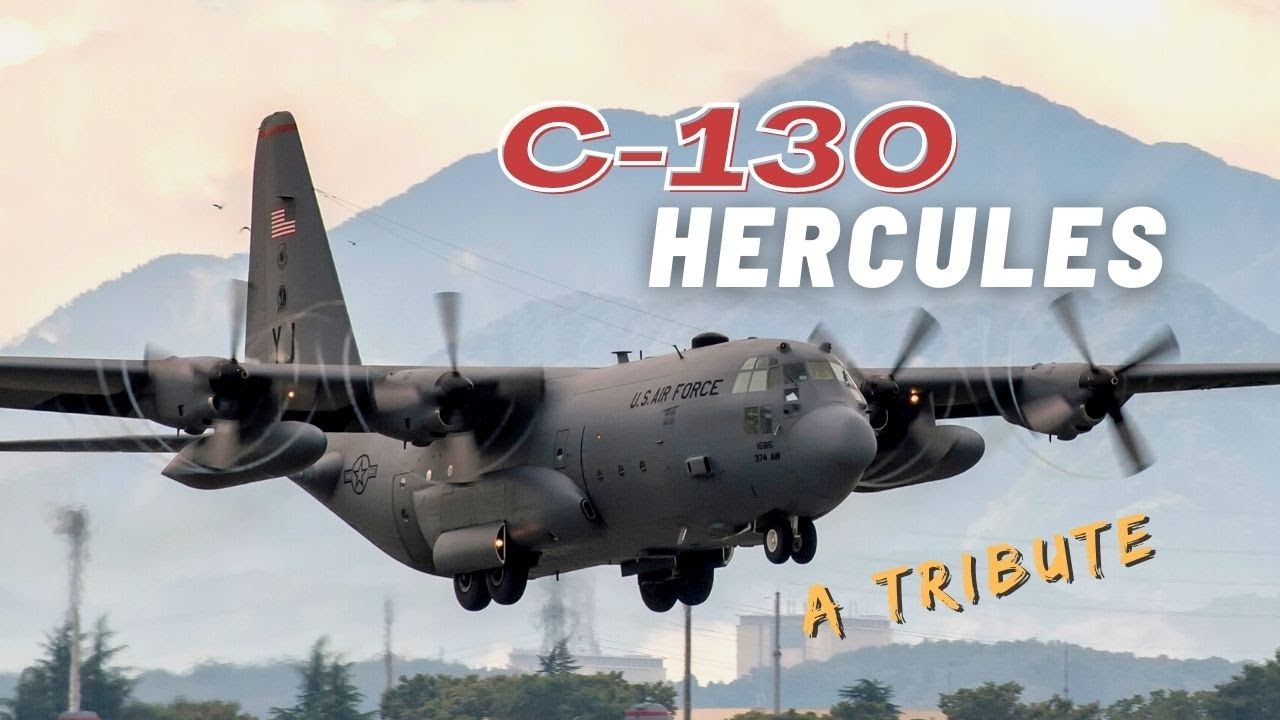 Lockheed C130 Hercules Military Turboprop Transport Aircraft - Amazing Aerial & Cabin Footage