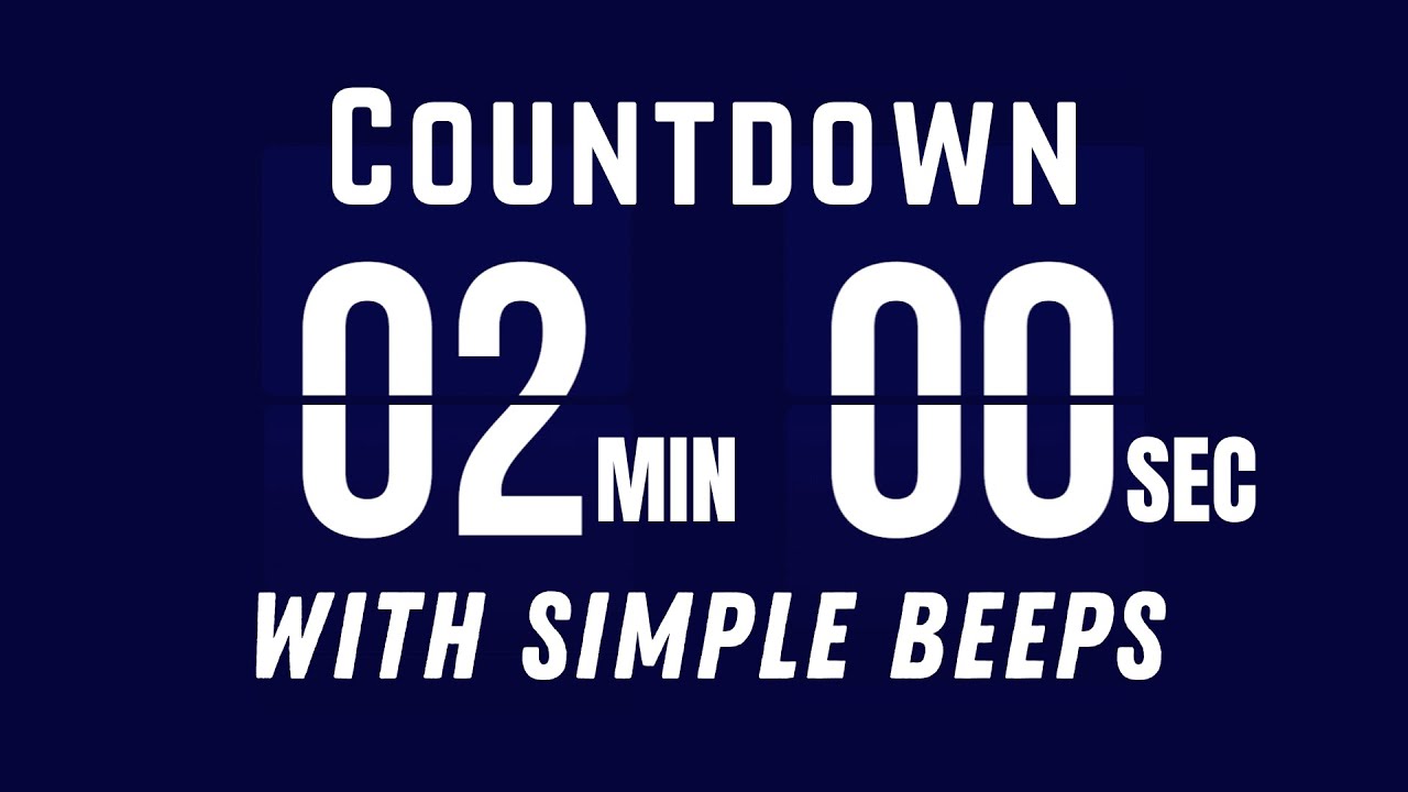 2 Minute Flip Timer Countdown &bull; Flip Clock Beeps, Start & End Sounds