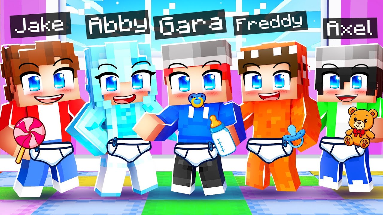 10 Friends on One DAYCARE BLOCK in Minecraft!