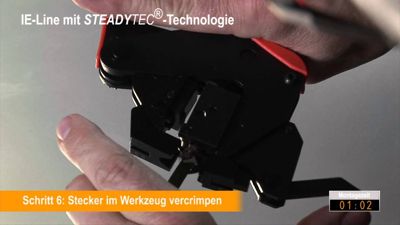 Konfektionierungsvideo STEADYTEC® Industrial Ethernet Modul RJ45 Crimpstecker