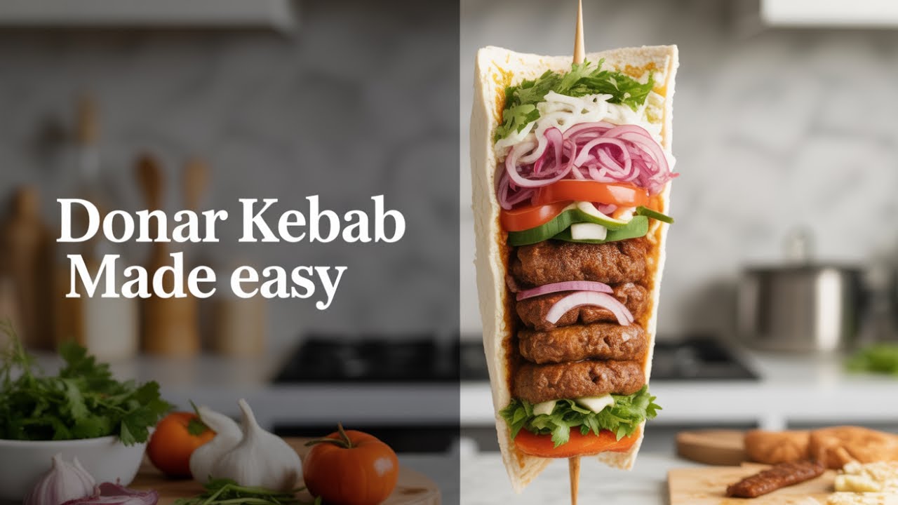 HOMEMADE DONAR KABAB - SOFT FLATBREAD AND FLAVORFUL MEAT