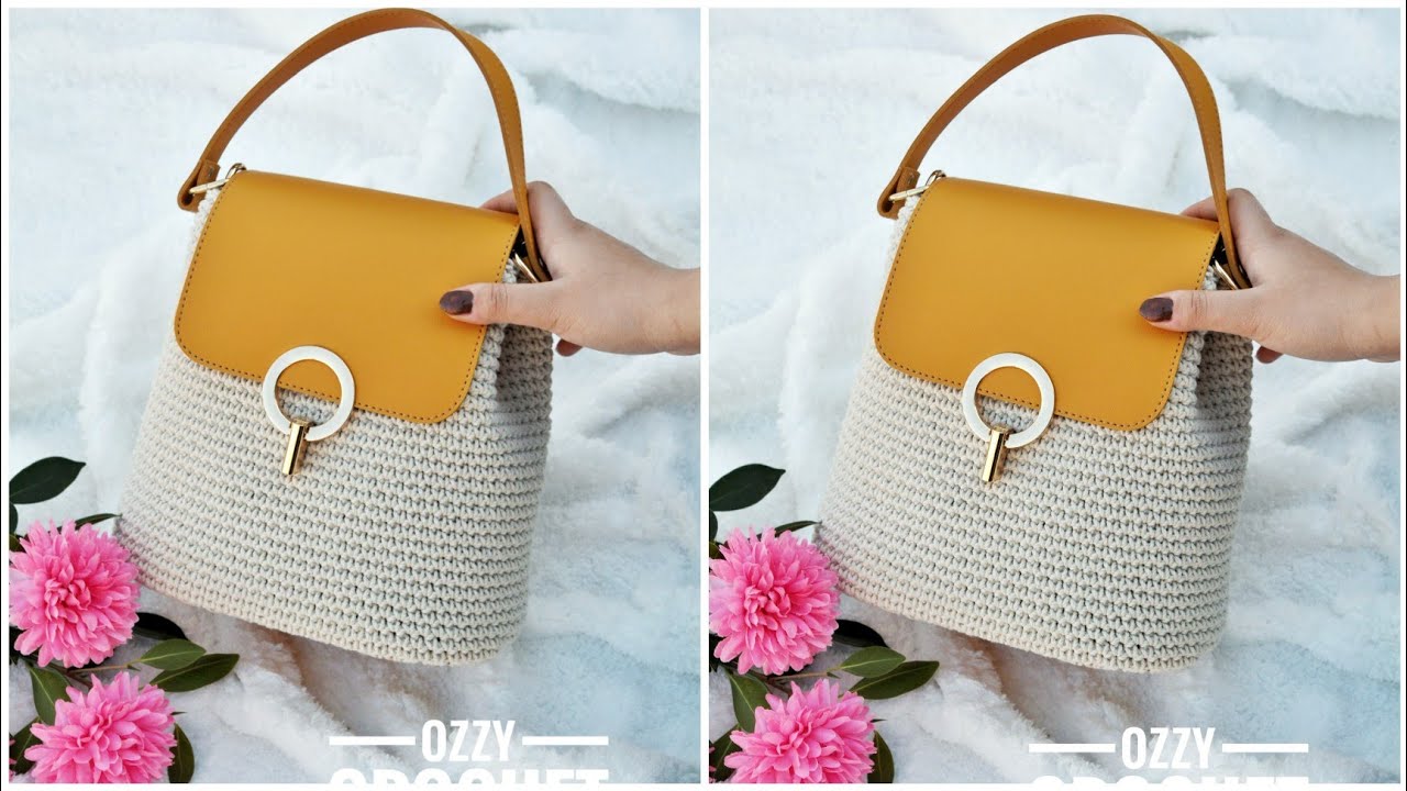 كروشيه شنطة بسيطة  بخيط المكرمية القطن وغرزة الحشو_ Crochet bag with macrame cotton _ Ozzy Crochet