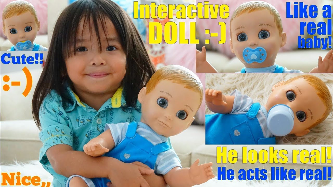 Children's Interactive Toy Dolls: A Toy Doll Review. A Talking Baby Boy Doll Unboxing & Playtime!