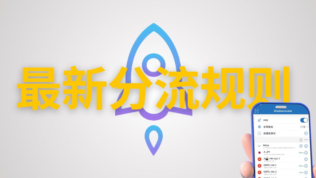 最强小火箭Shadowrocket懒人配置分流规则，小白最强教程科学上网，从此，IOS智能翻墙指南，优化节点，提升网络稳定性