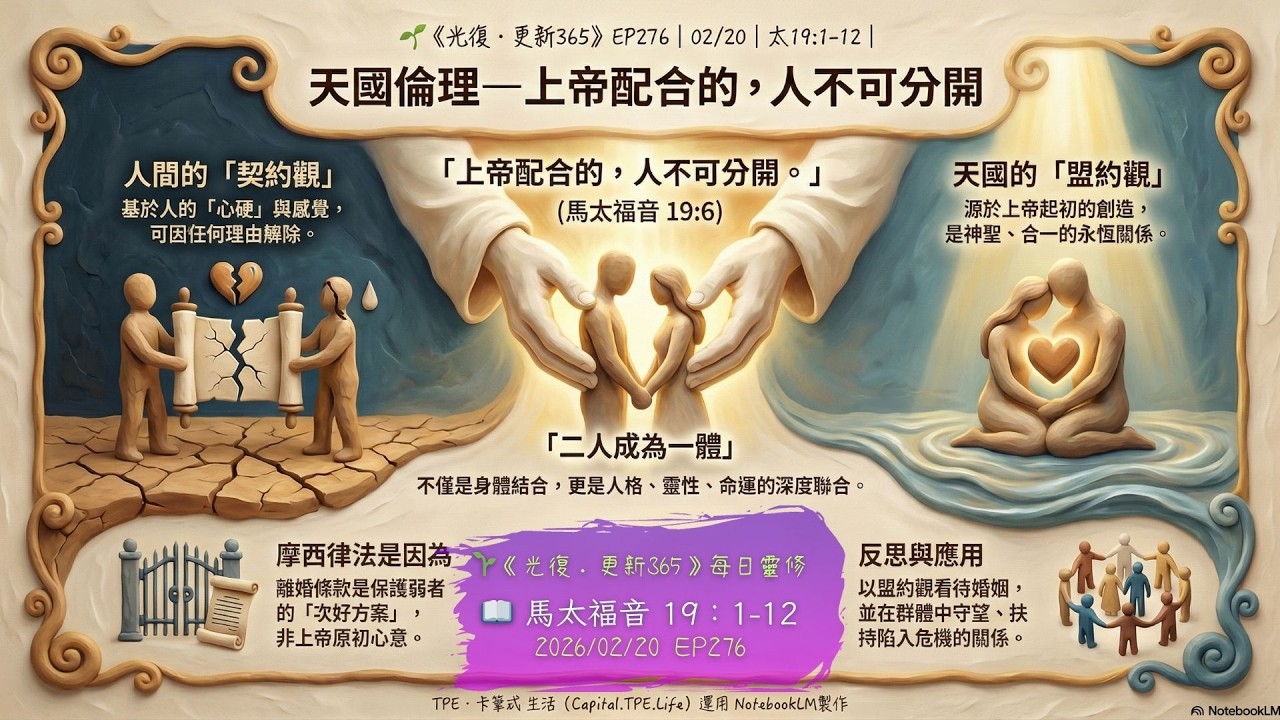 感覺不對就該離婚嗎？耶穌談「不可分開」背後的婚姻真諦 | 太 19:1-12 🌱《光復·更新365》每日靈修 EP276