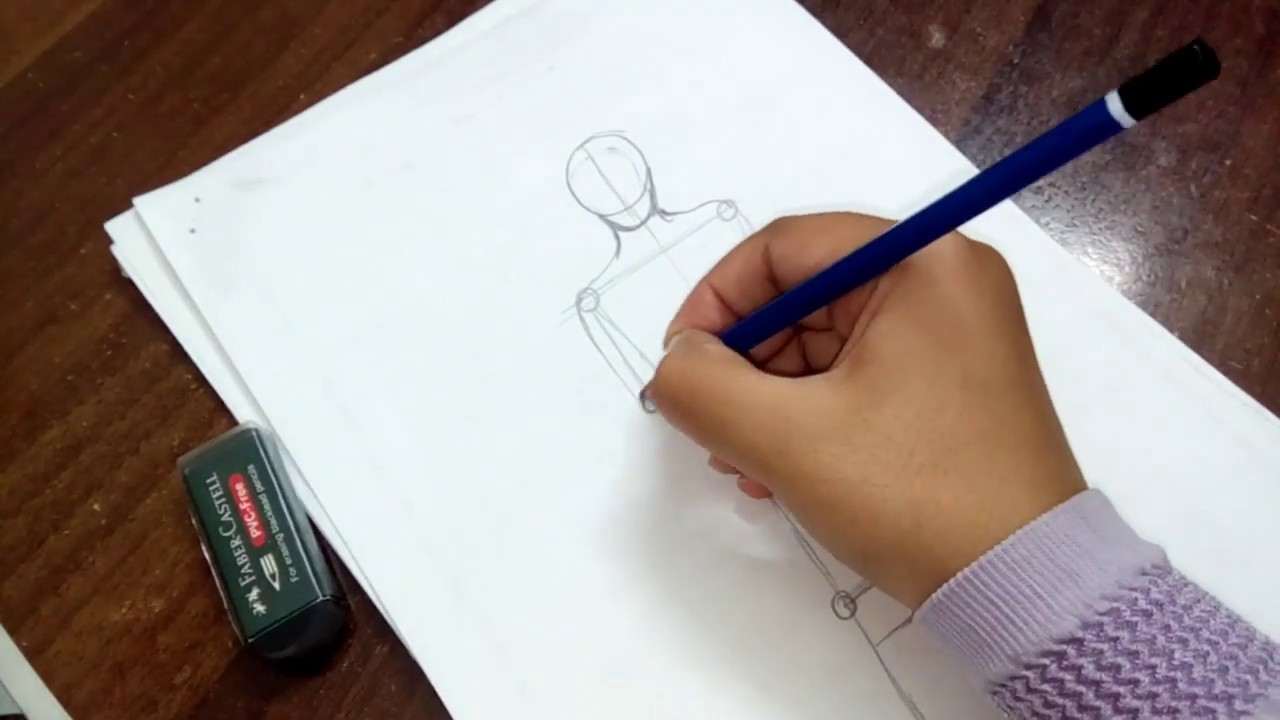 طريقه رسم انسان بالنسب //كورس فنون جميله وفنون تطبيقية