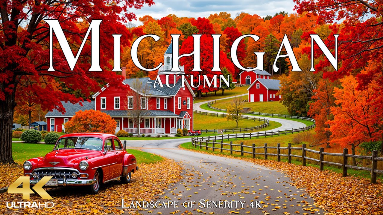 Autumn in Michigan 4K 🍁 Flaming Reds, Burnished Golds & Scenic Roads Across Michigan