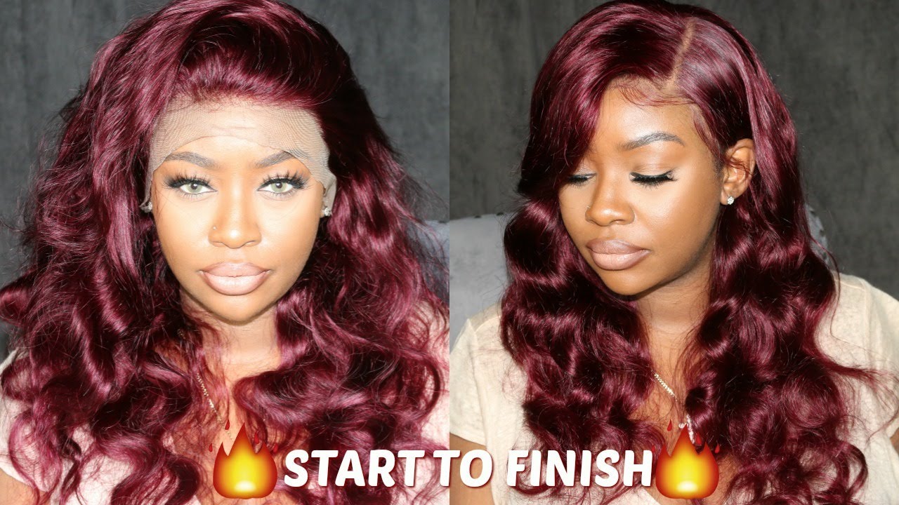 Fire Red 🔥 (99J) Wig, Pre Plucked, Wand Curls, Baby Hair | Supernova