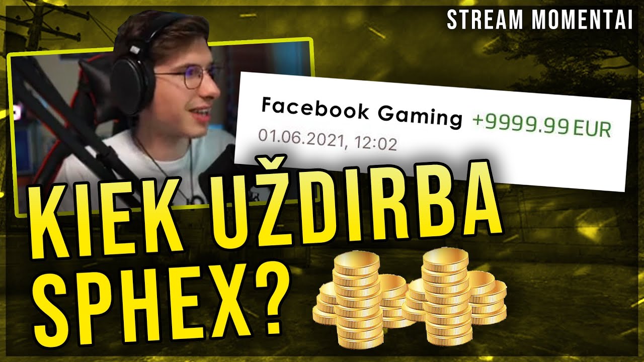 SPHEX ATSKLEIDŽIA DONATE/SUBS UŽDARBĮ (Facebook Gaming) [Stream Momentai]