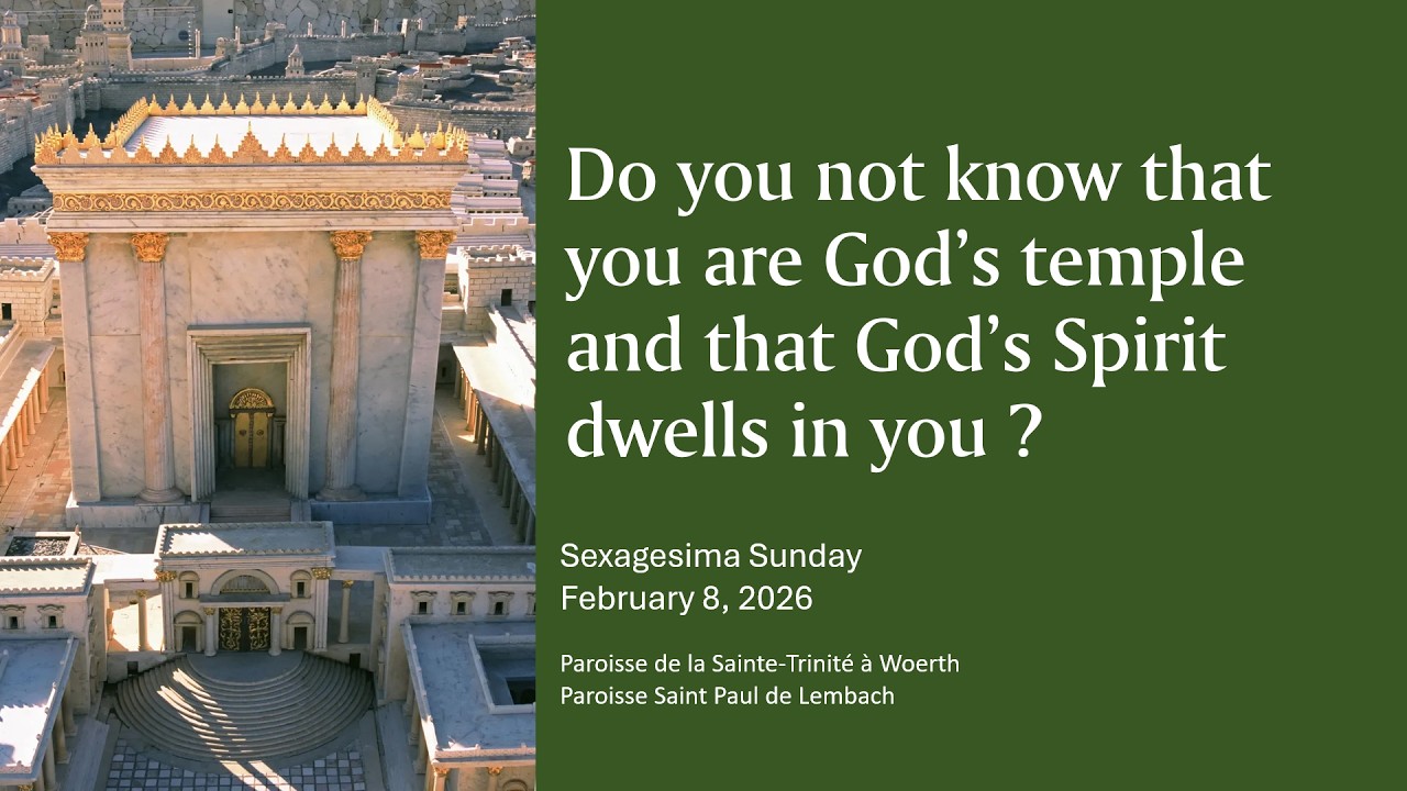 Do You Not Know That You are God's Temple, and that God's Spirit Dwells in You ? (sorry-A/V glitch)
