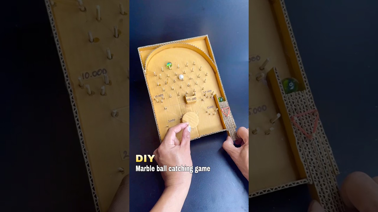 Diy game kardus | Marble ball catch toy #diy #toys #games #mainan #ideas