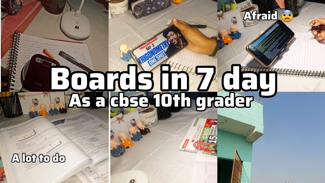 Boards in 7 days💗🎀 as a cbse 10th grader 📚#study #exam #boardexam #studyvlog 