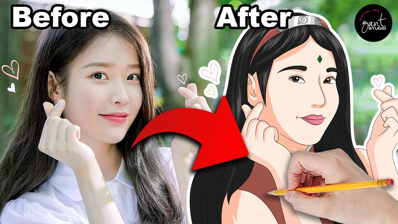 IU - cute gift ideas for girlfriend anniversary in Gantstudio - Custom Anime Portrait