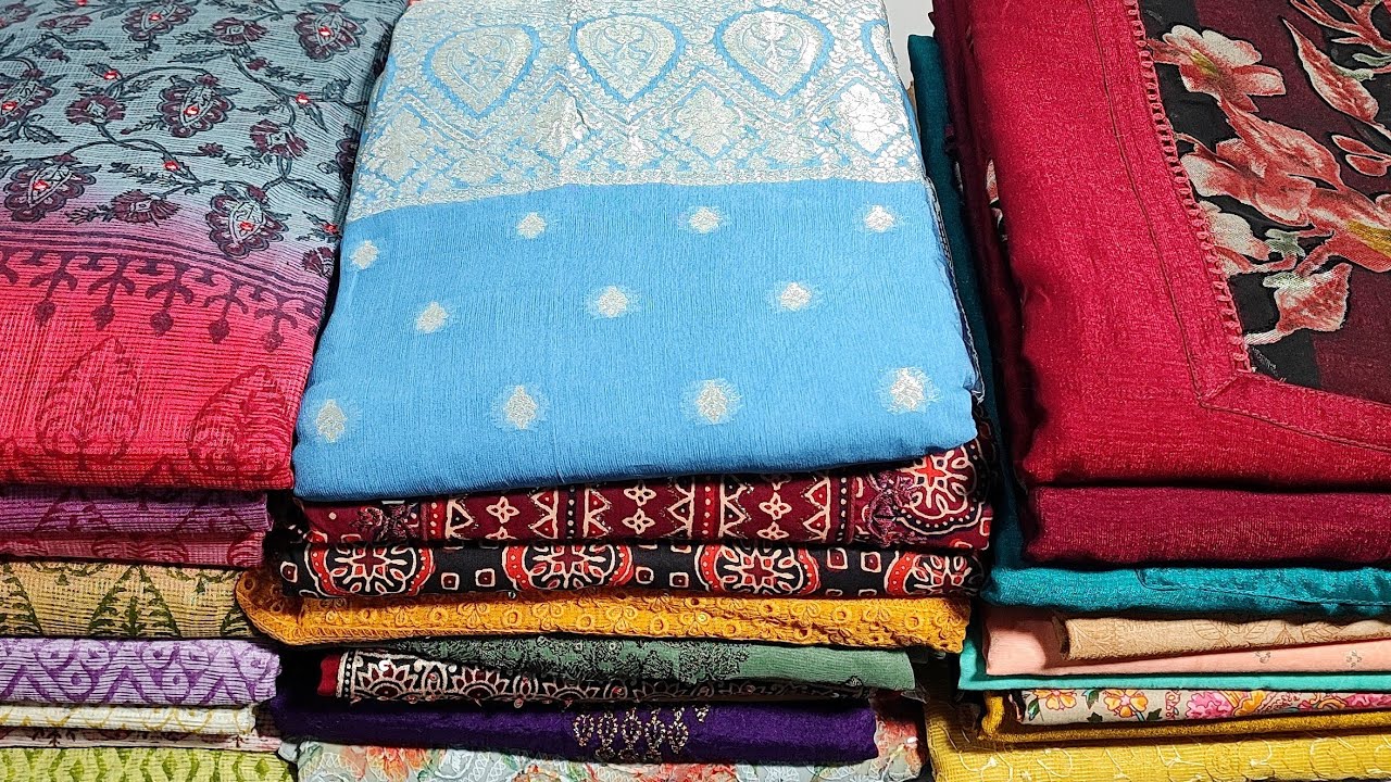 PURE BANARASI SILK PARTY WEAR SET|SUPERNET KOTA WITH BLOCK PRINT MIRROR WORK SET